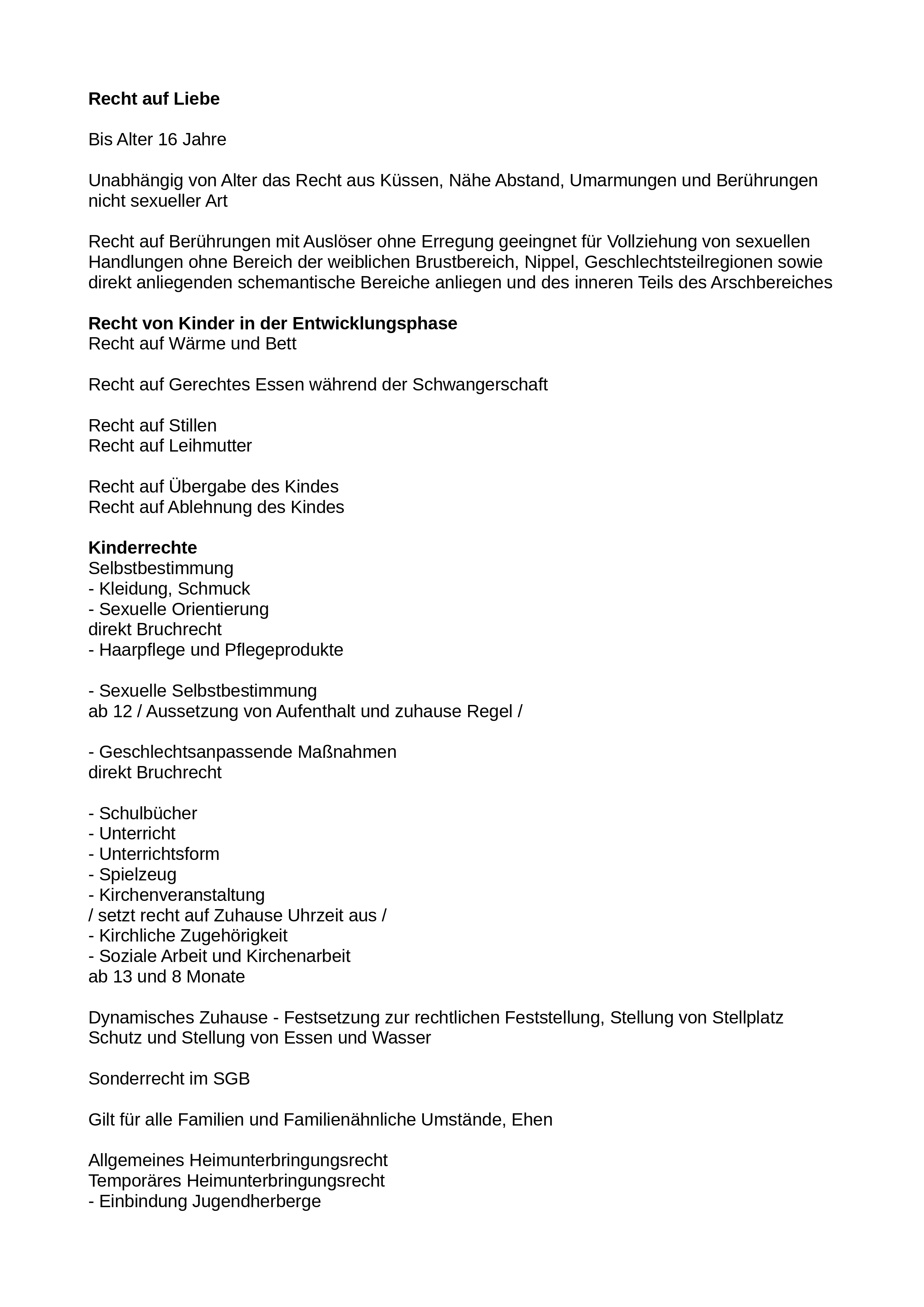 Notizen zu einen neuen Familien Gesetz